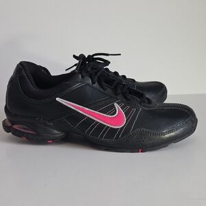 Nike Women's Black Athletic Shoes with Pink Accents